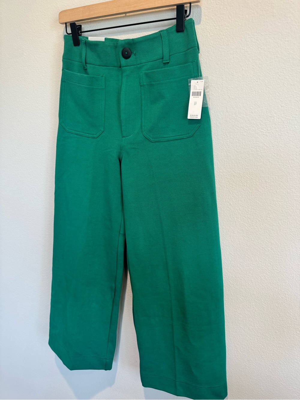 Maeve NWT The Colette Wide Leg Cropped Emerald Green Anthropologie 27 - Picture 3 of 10